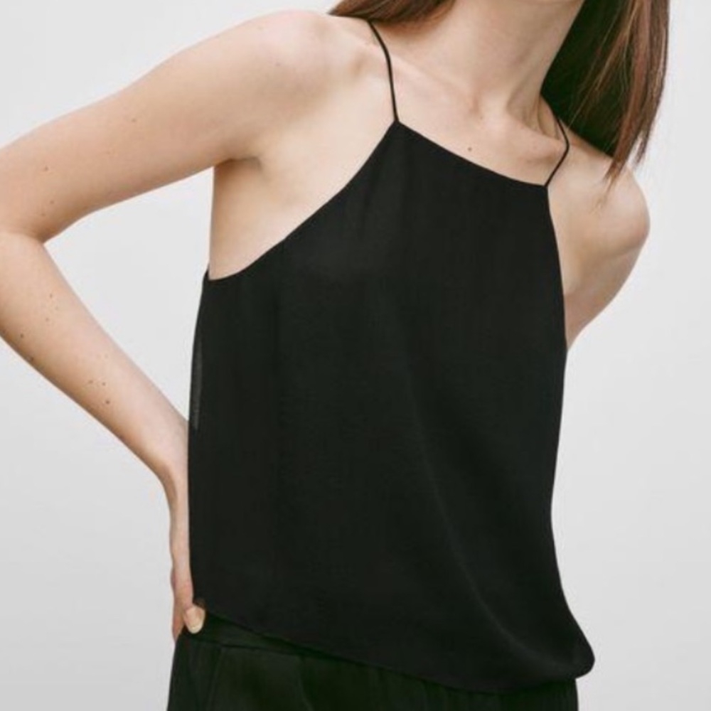 ARITZIA WILFRED Black Cami Tank Silk S Small